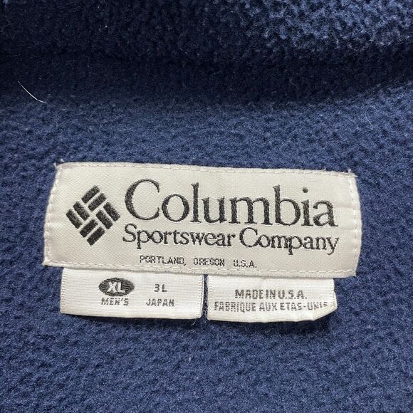 Columbia Steens Mountain Fleece Jacket Mens 3XL Blue 1/4 Snap Button Zip Pocket - Picture 6 of 13